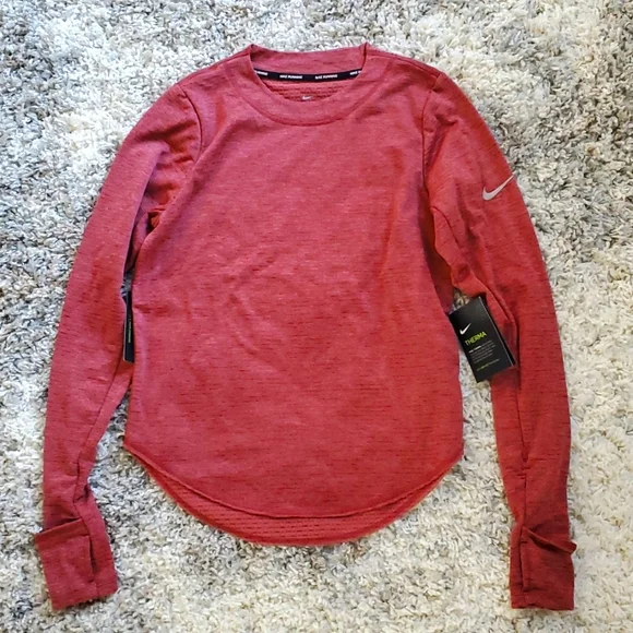 Nike Women's Red Long Sleeve Top - Picture 1 of 2